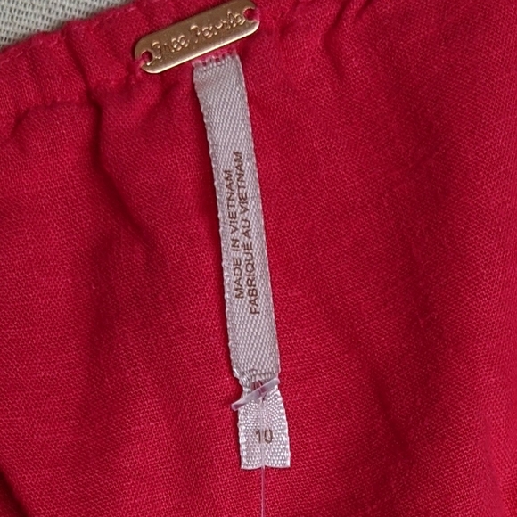 Free People Dress Maxi Multicolor Tie Straps Sleeveless Linen Hot Pink 10 NWT - Picture 12 of 14